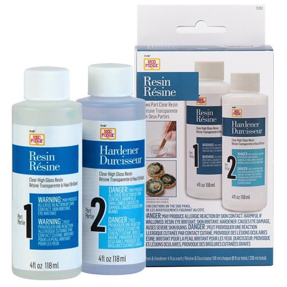 NIB Mod Podge Clear High Gloss Art Resin and Hardener, 4oz Bottles, 8oz Total